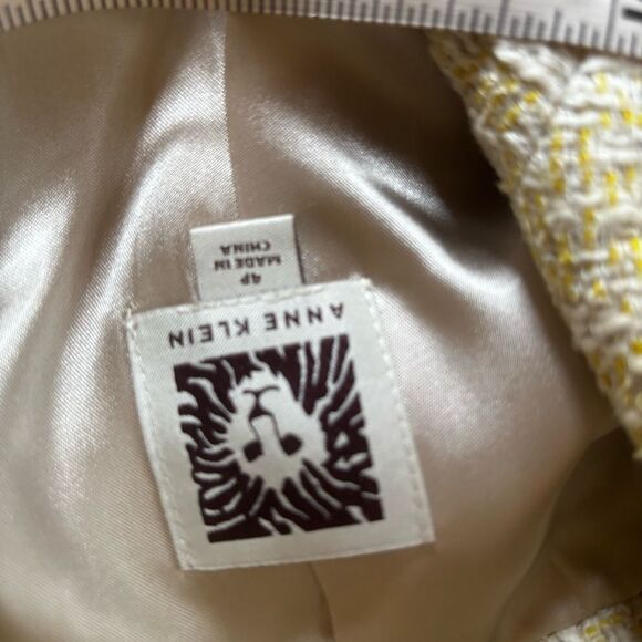 Anne Klein Boucle Tweed Blazer | EUC | Yellow, White, Grey | 4p - Picture 6 of 7